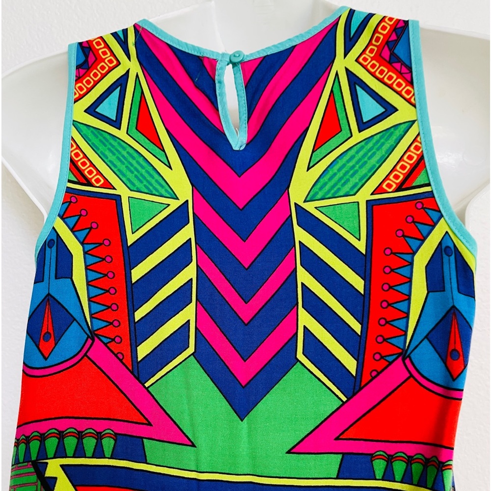 FLYING TOMATO Dress Colorful ART DECO Print Shift Size XS - Picture 2 of 12